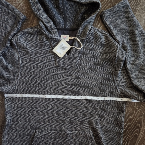 Faherty Mens Herringbone French Terry Beach Hoodie Size Medium NWT Granite - Picture 9 of 12